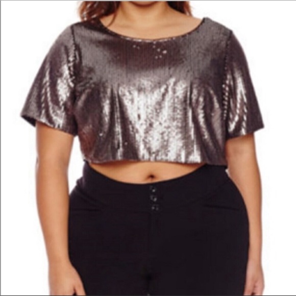 Ashley Nell Tipton Tops - Ashley Nell Tipton for Boutique Plus Size Sequined Top